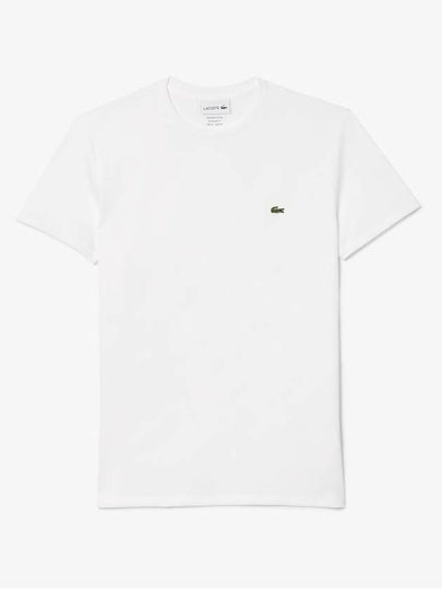 Crew Neck Pima Cotton Jersey Short Sleeve T-Shirt White - LACOSTE - BALAAN 2