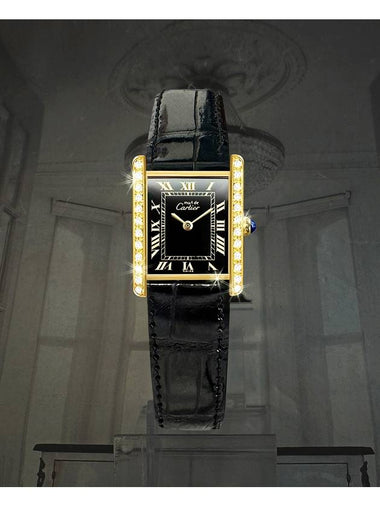 Must Tank Black Roman Dial Women s Manual Watch - CARTIER - BALAAN 1