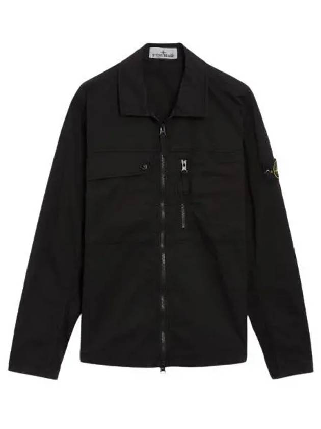 Supima Cotton Twill Stretch-TC Jacket Black - STONE ISLAND - BALAAN 2