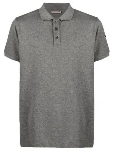 Logo Patch Polo Shirt Grey - MONCLER - BALAAN 1