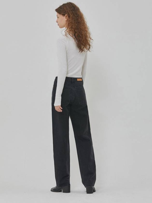 Denim long straight pants washed black - RYUL+WAI: - BALAAN 4