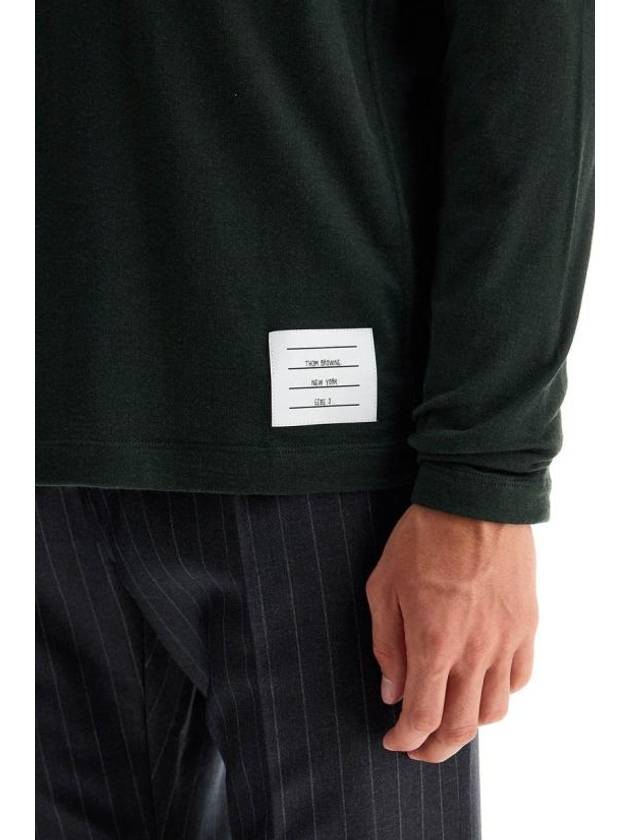 4 Bar Jersey Stretch Wool Knit Top Green - THOM BROWNE - BALAAN 7