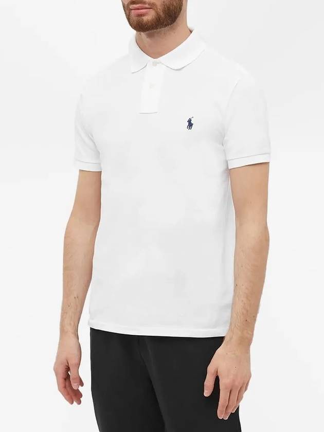 Logo Slim Fit Short Sleeve Polo Shirt White - POLO RALPH LAUREN - BALAAN 4