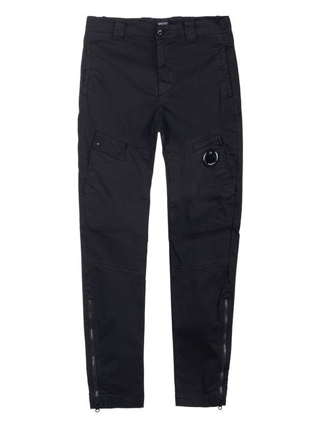 Men's Stretch Satin Lens Wappen Cargo Straight Pants Black - CP COMPANY - BALAAN 1