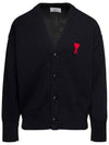 Men's de Coeur Heart Cardigan Black - AMI - BALAAN 2