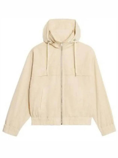 Men's Heart Logo Patch Nylon Windbreaker Beige - AMI - BALAAN 2