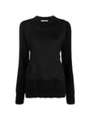 Layerd Detail Wool Sweatshirt Black - JIL SANDER - BALAAN 2