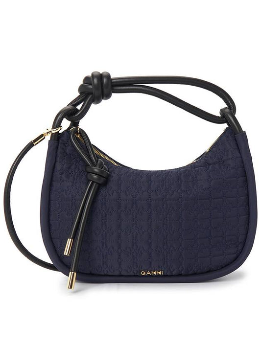 Knot Baguette Quilted Shoulder Bag Sky Captain - GANNI - BALAAN 2