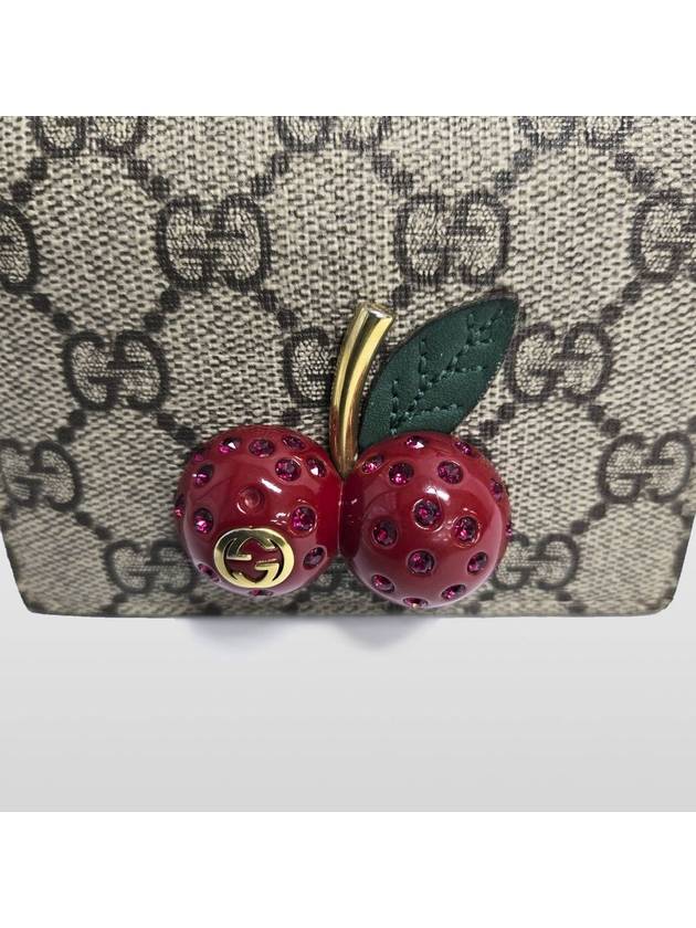 Gucci Cherry GG Supreme Half Wallet 476050 - GUCCI - BALAAN 10