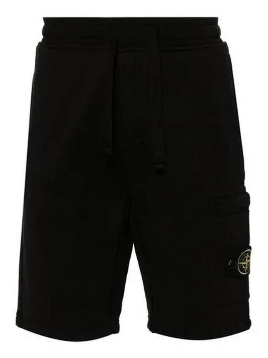 Fleece Bermuda Shorts Black - STONE ISLAND - BALAAN 2