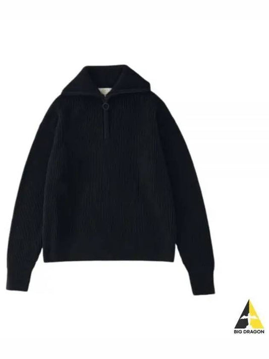 BOW HALF ZIP KNIT BLACK 957 - STUDIO NICHOLSON - BALAAN 1