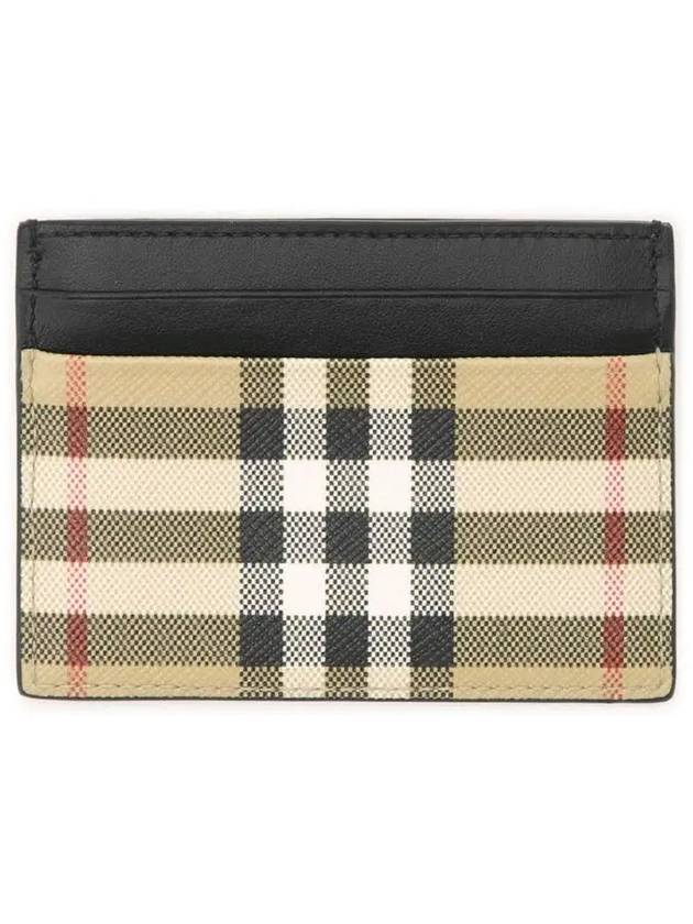 SANDON Vintage Check Card Wallet Beige - BURBERRY - BALAAN 3