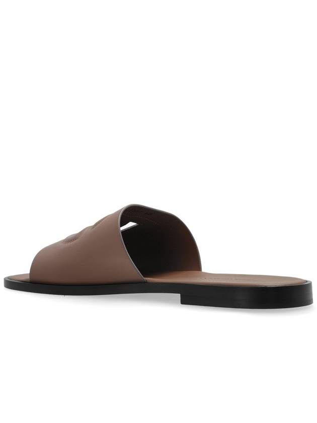 Dolce & Gabbana Leather Slides With Logo, Men's, Brown - DOLCE&GABBANA - BALAAN 5