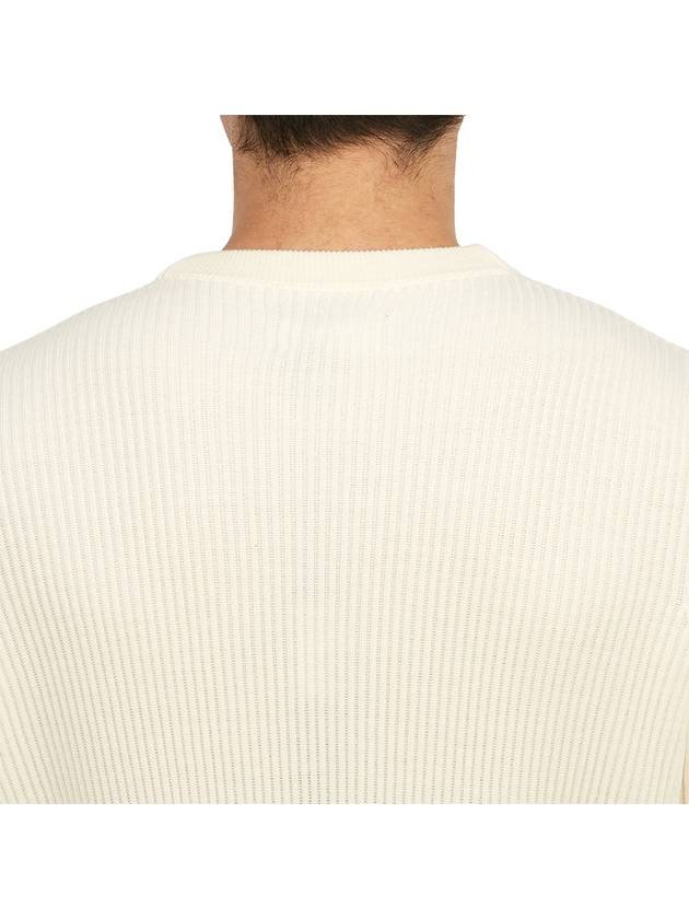 Crewneck Full Rib Wool Knit Top White - STONE ISLAND - BALAAN 8