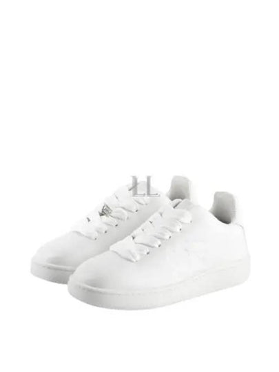 Debossed Logo Leather Low Top Sneakers White - BURBERRY - BALAAN 2