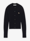 Baby Fox Patch Round Neck Fitted Cardigan Navy - MAISON KITSUNE - BALAAN 3