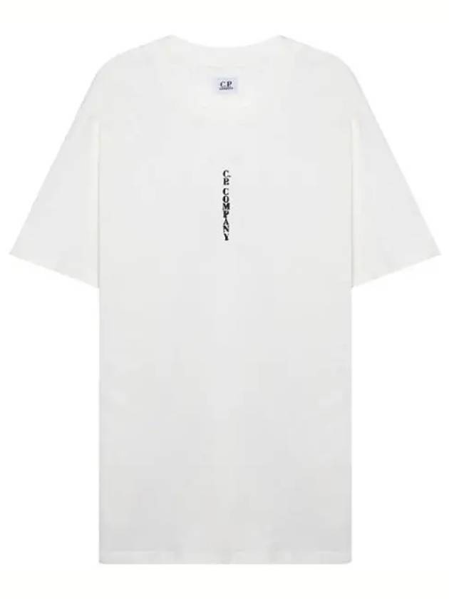 Vertical Lettering Logo Graphic Short Sleeve T-Shirt White - CP COMPANY - BALAAN 1