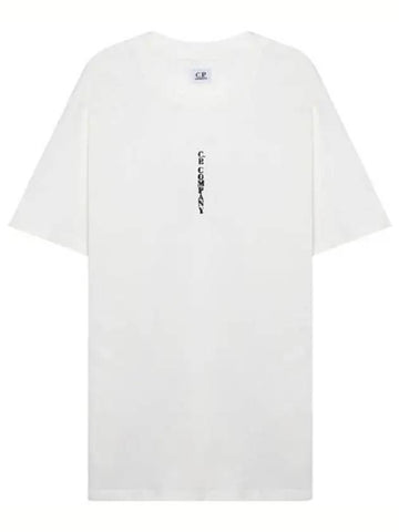 Vertical Lettering Logo Graphic Short Sleeve T-Shirt White - CP COMPANY - BALAAN 1