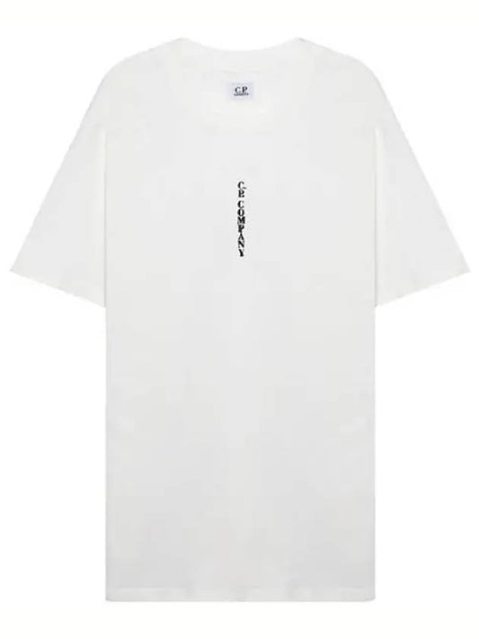 Vertical Lettering Logo Graphic Short Sleeve T-Shirt White - CP COMPANY - BALAAN 1