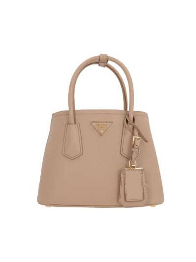 Double Saffiano Leather Mini Bag Sand Beige - PRADA - BALAAN 2