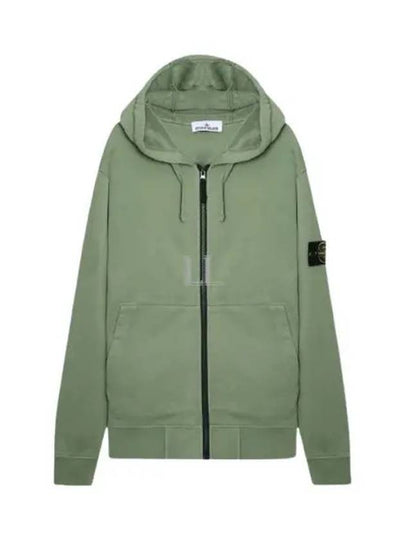 Wappen Patch Cotton Hooded Zip Up Sage - STONE ISLAND - BALAAN 2