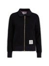 Women's Seersucker Loopback 4-Bar Zip-Up Jacket Navy - THOM BROWNE - BALAAN 3