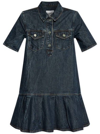 Ganni Denim Dress, Women's, Navy Blue - GANNI - BALAAN 1