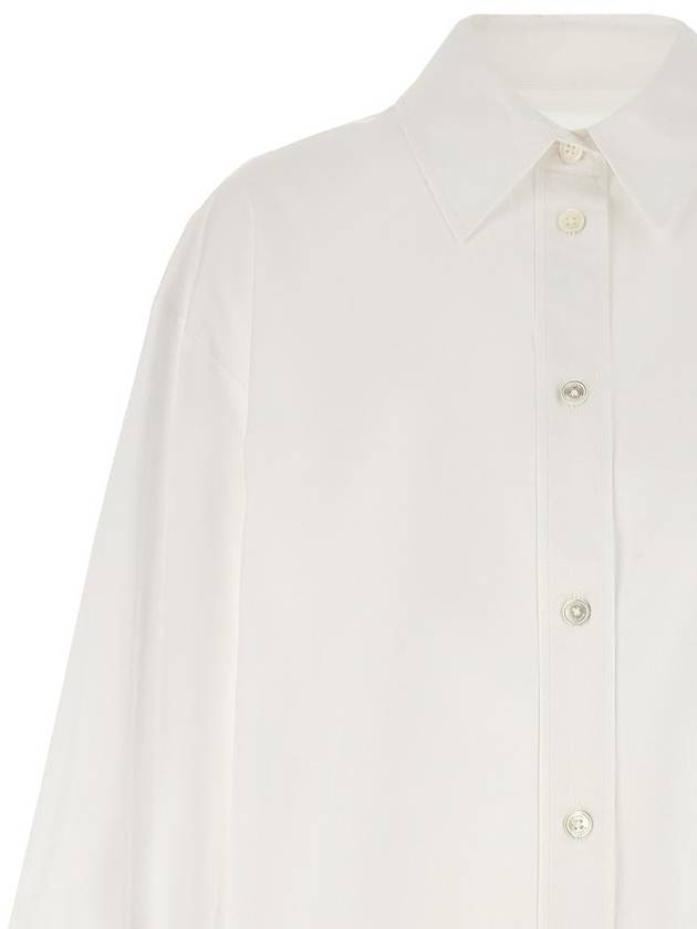 Fabrica Silk Long Sleeve Shirt White - ISABEL MARANT - BALAAN 4