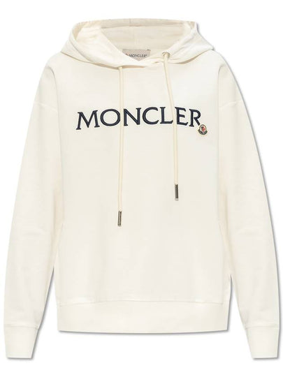 Embroidered Logo Hoodie White - MONCLER - BALAAN 2