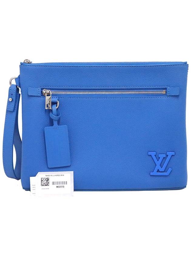 Women s Louis Vuitton M82270 Bright Blue Aerogram Leather Take Off Pouch Clutch gt Gangbuk used luxury goods - LOUIS VUITTON - BALAAN 3