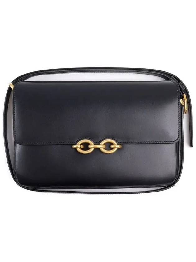 Le Maillon Smooth Leather Satchel Shoulder Bag Black - SAINT LAURENT - BALAAN 6