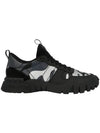 Camouflage Rockrunner Plus Low Top Sneakers Black - VALENTINO - BALAAN 1