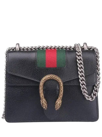 Dionysus Web Stripe Chain Small Shoulder Bag Black - GUCCI - BALAAN 1