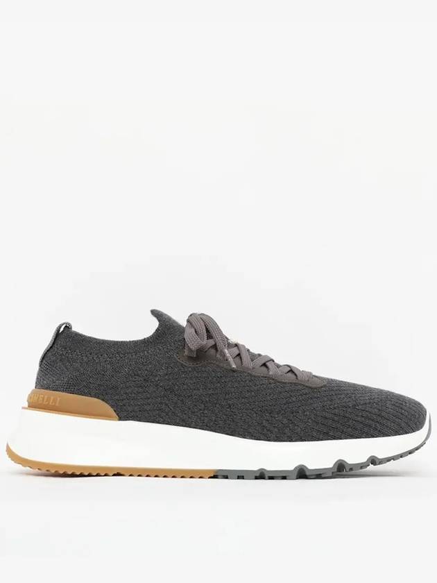 Knit Low Top Sneakers Grey - BRUNELLO CUCINELLI - BALAAN 2