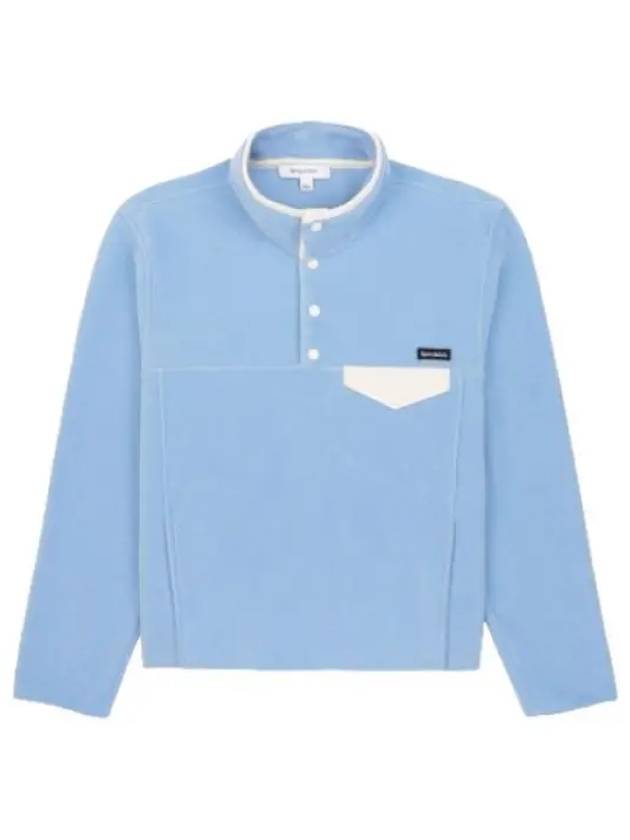 Buttoned Polar Sweatshirt Sky Blue T Shirt - SPORTY & RICH - BALAAN 1