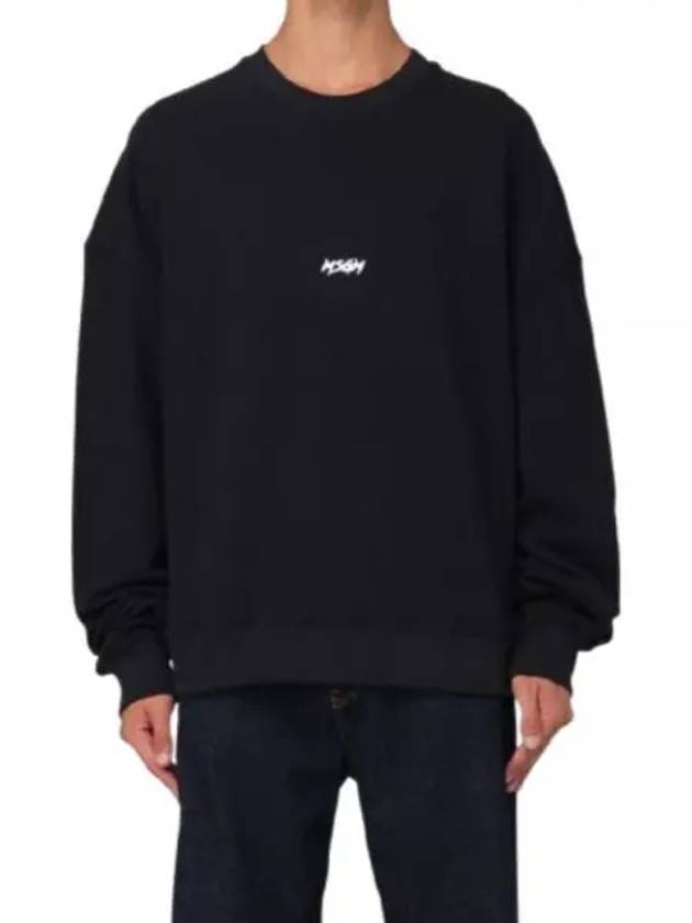 Micro Logo Print Sweatshirt Black - MSGM - BALAAN 2