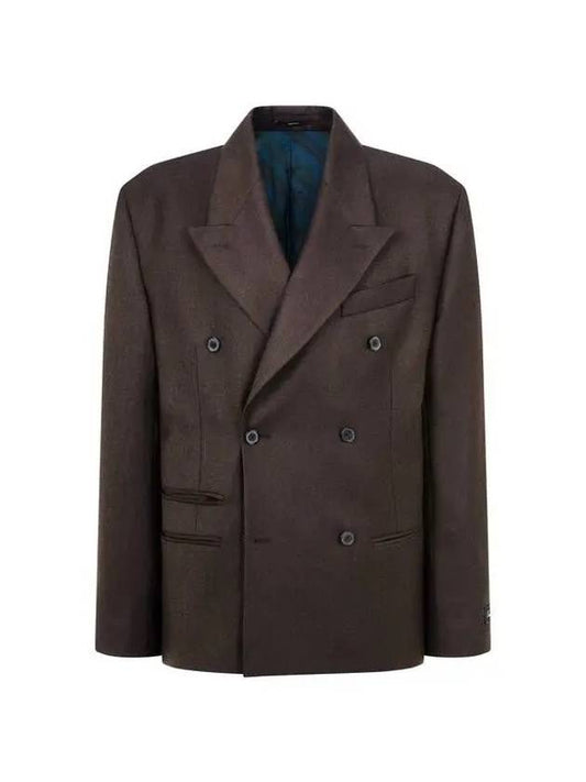 COMMISSION Wool Twill Peaked Double Jacket Dark Brown 270346 - PAUL SMITH - BALAAN 1