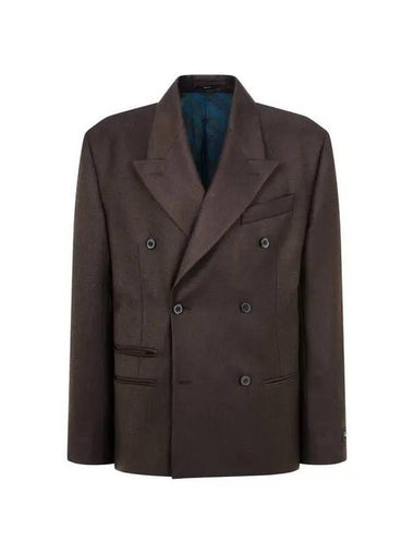 COMMISSION Wool Twill Peaked Double Jacket Dark Brown 270346 - PAUL SMITH - BALAAN 1