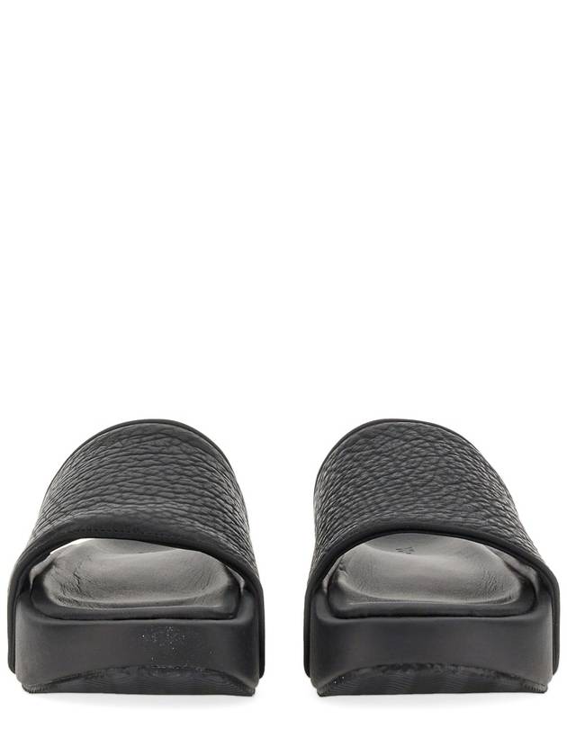 Logo Slide Leather Slippers Black - Y-3 - BALAAN 5