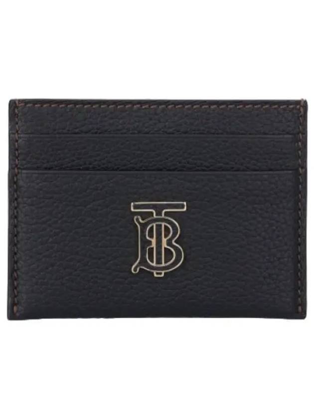 Grainy Leather Card Holder Black Wallet - BURBERRY - BALAAN 1