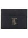 Grainy TB Logo Calfskin Card Wallet Black - BURBERRY - BALAAN 2