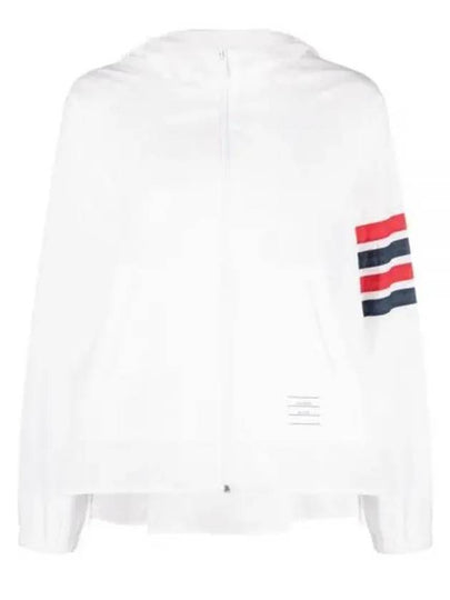 4 Bar Ripstop Polyamide Windbreaker White - THOM BROWNE - BALAAN 2