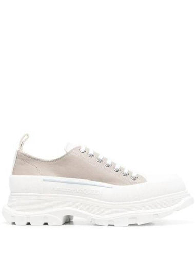 Tread Slick Lace-Up Low Top Sneakers Beige - ALEXANDER MCQUEEN - BALAAN 1