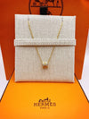 Mini Pop H Pendant Necklace Gold Marron Glace - HERMES - BALAAN 5