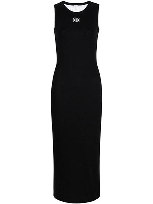 Embroidery Anagram Sleeveless Midi Dress Black - LOEWE - BALAAN 2