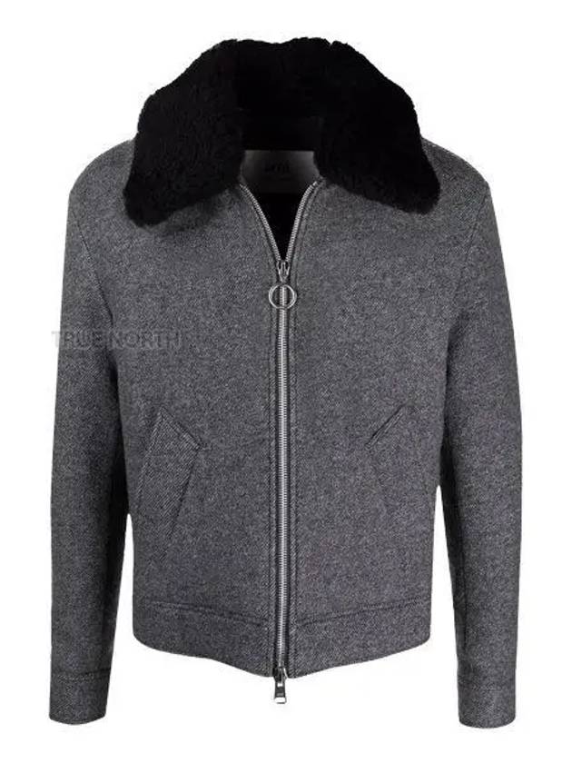 Men s H21HOW044 260 055 Double Felt Wool Sharing Jacket Gray 1060363 - AMI - BALAAN 1