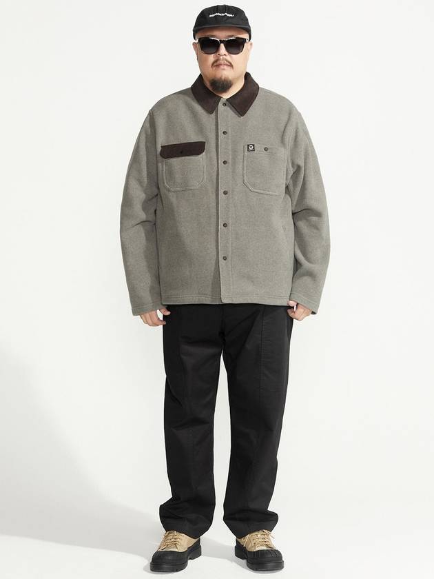 Double Fleece Work Jacket Khaki - BOOVOOM - BALAAN 4