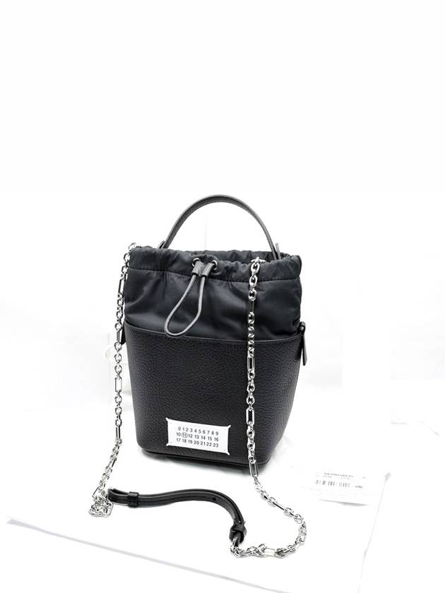 5AC Number Logo Texture Leather Bucket Bag Black - MAISON MARGIELA - BALAAN 10