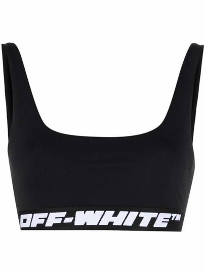 Logo Band Sports Bra Black - OFF WHITE - BALAAN 2