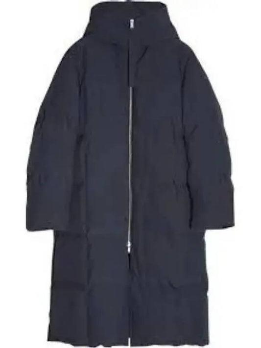 Quilted Hood Down Long Padded Navy - JIL SANDER - BALAAN 2